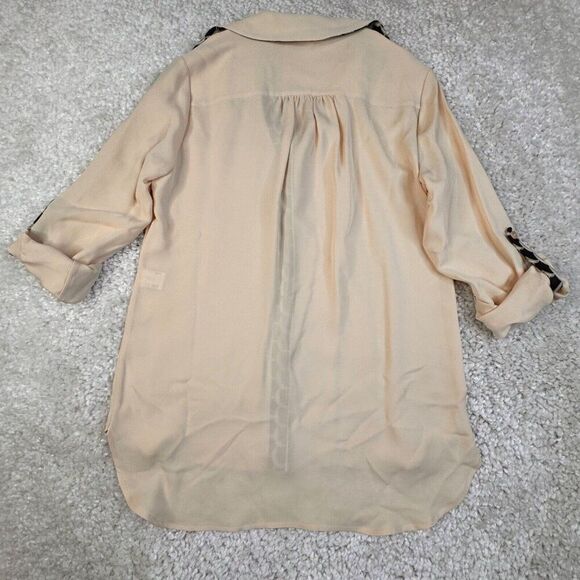 Diane Von Furstenberg Silk Roll Tab Sleeve Blouse Womens 2 - Picture 2 of 12